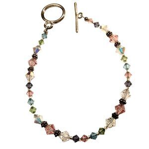 Swarovski Crystal Bracelet Rainbow Elegant Boho 7 inch